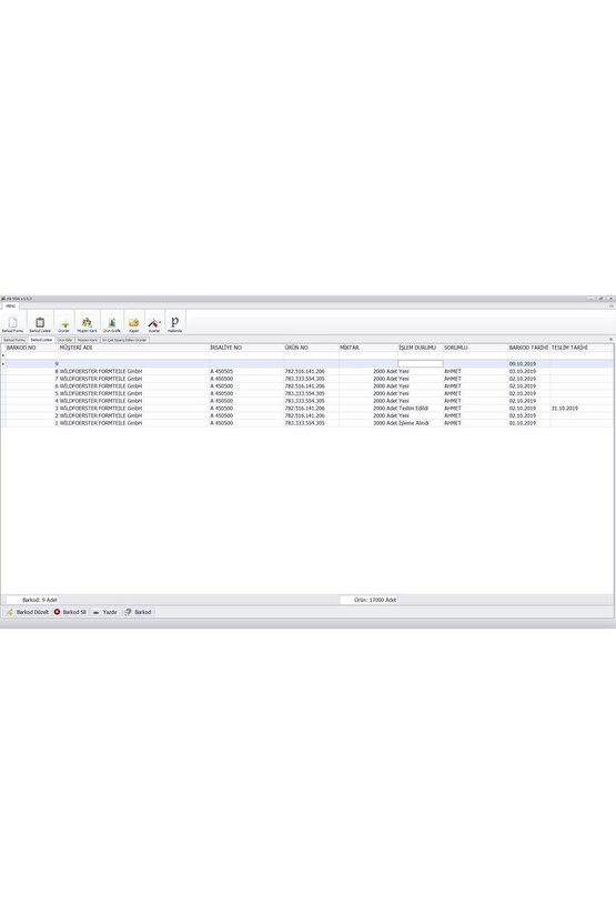 VDA - Barkod Formu Yazılım Programı