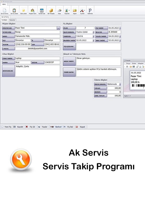 Servis Takip Programı & Servis Programı