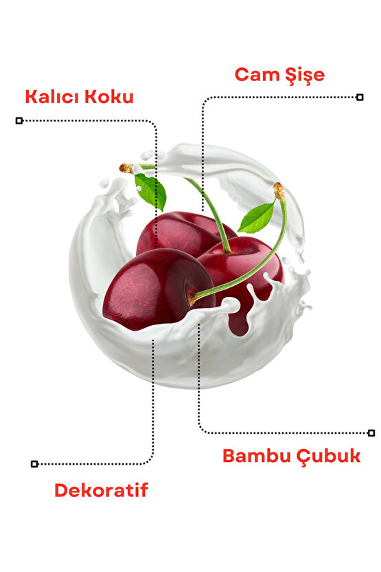 Kiraz Bambu Fiber Çubuklu Yüksek Yayılım Oda Kokusu 100 ml