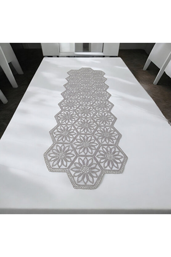 Fransız Dantel Detaylı Tek Runner, Masa Üzerine Runner, Masa Örtüsü