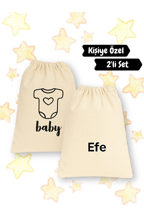 İsme özel organizer keseler 2 adet yenidoğan çanta organizeri