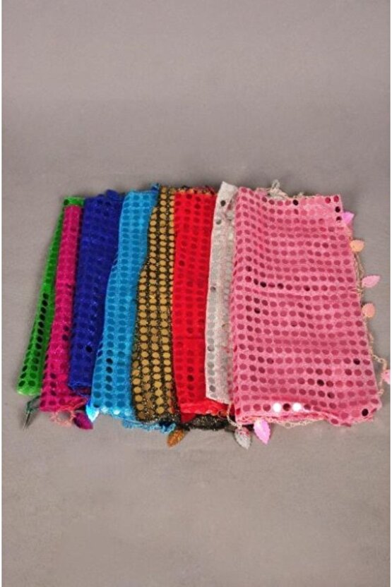 Süslü Metal Zilli Tef & Pullu Halay Mendili & 1 Adet – Magnet, Hediyelik, Süs Aksesuarı