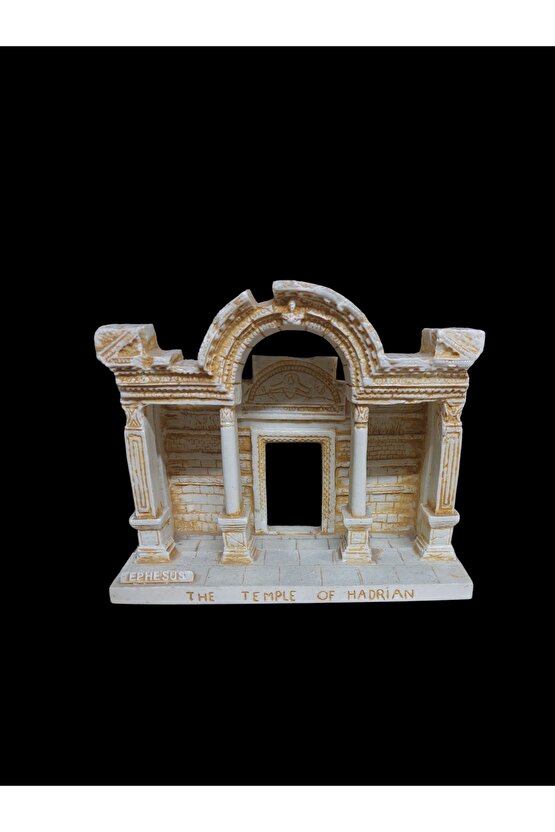Efes Hadrian Tapınağı Dekoratif Figürü – Mermer Tozu El Yapımı Antik Mimari Biblo (15x6x13 cm)