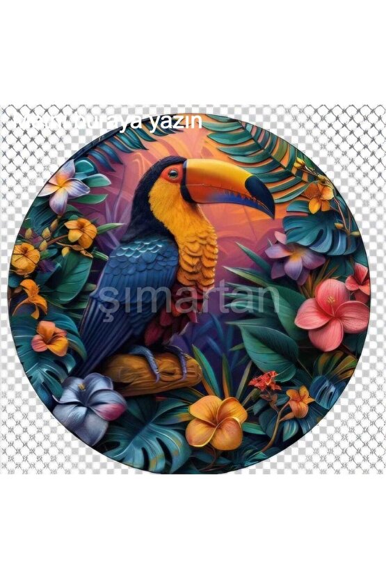 Şans Getirdiğine İnanılan , Uğurlu Tukan Kuşu Duvar Süsü, Dekoratif Duvar Süsü