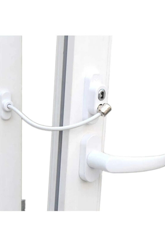 Penkid Çelik Halatlı Kablolu Kapı Pencere Kilidi Beyaz