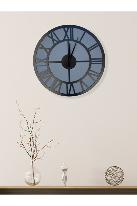 Yuvarlak Gri Dekoratif Duvar Saati