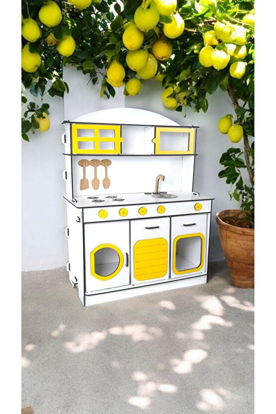 Oyuncak Mutfak, Mutfak Seti Kız Çocuk ve Erkek Çocuk, 6mm Kalın Montessori Mutfak