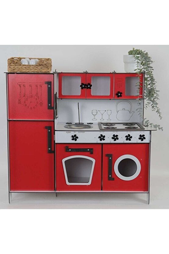 Ahşap Oyuncak Mutfak Buzdolaplı