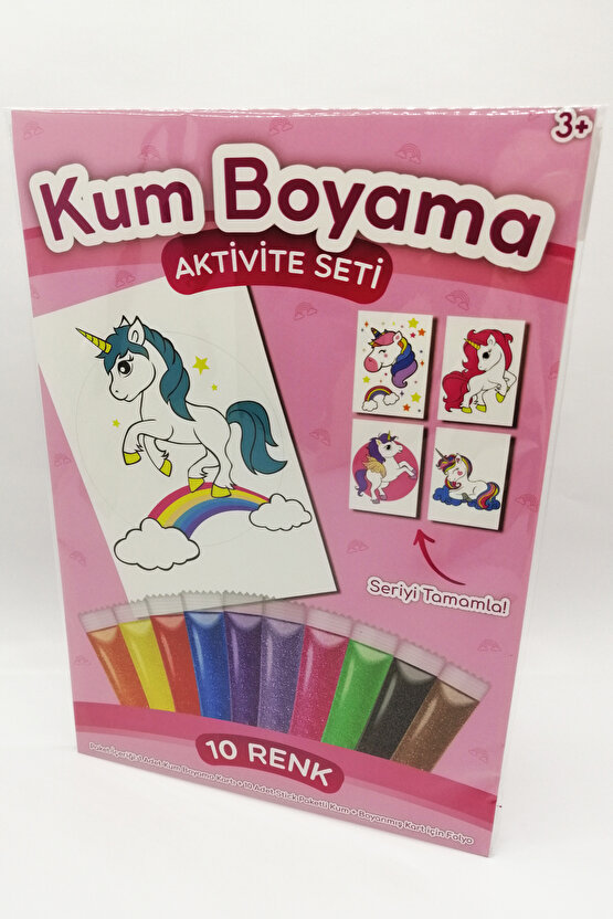 Gökkuşağı Unicorn | Unicornlar Kum Boyama Aktivite Seti Tekli Paket