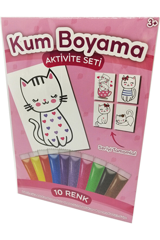 Kalpli Kedi | Kediler Kum Boyama Aktivite Seti Tekli Paket