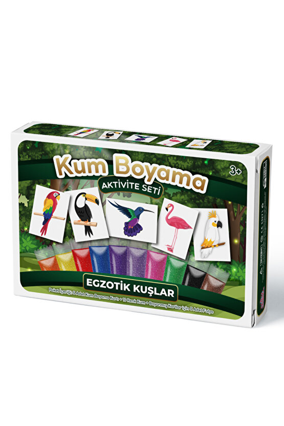 Egzotik Kuşlar | Kum Boyama Aktivite Seti 5li Kutulu Paket