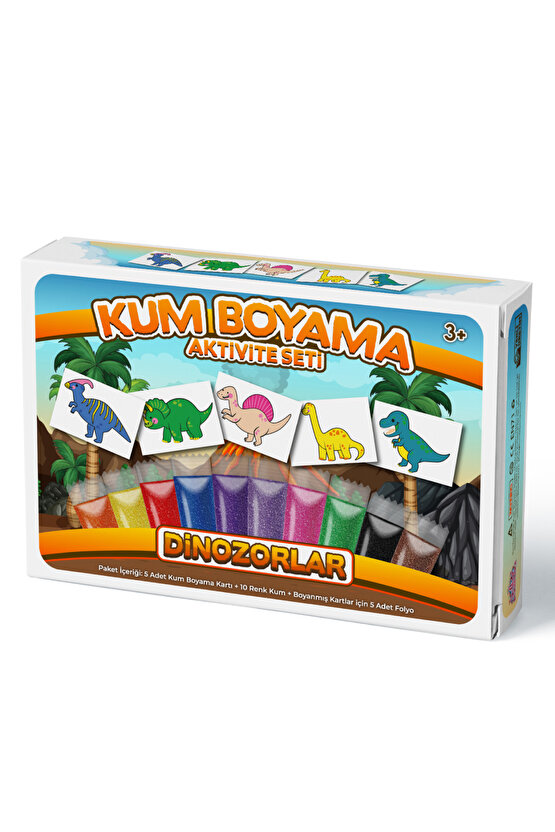 Dinozorlar | Kum Boyama Aktivite Seti 5li Kutulu Paket