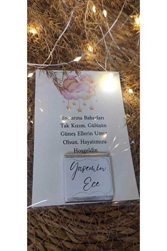BİRGÜLCE 16 Adet Madlen Çikolatalı Doğum Günü Hediyelik Kartları- Kişiye Özel Baskı