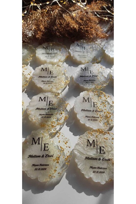 BİRGÜLCE Epoksi Magnet 10 Adet Söz Nişan Nikah Kına Hediyelik