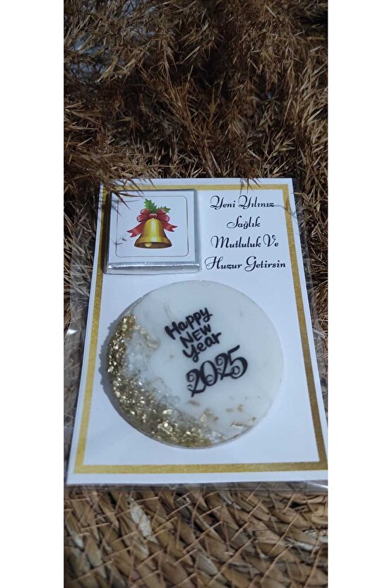 Yeni Yıl Hediyelik Magnet Ve Madlen Çikolatalı Özel Kart 4 Adet