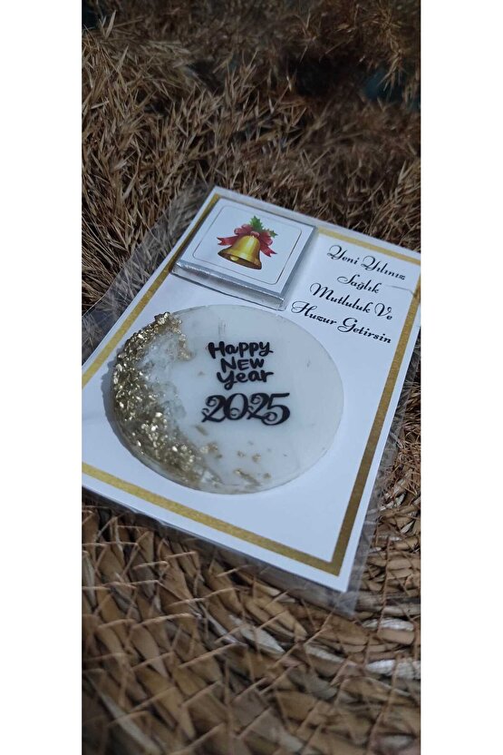 Yeni Yıl Hediyelik Magnet Ve Madlen Çikolatalı Özel Kart 4 Adet