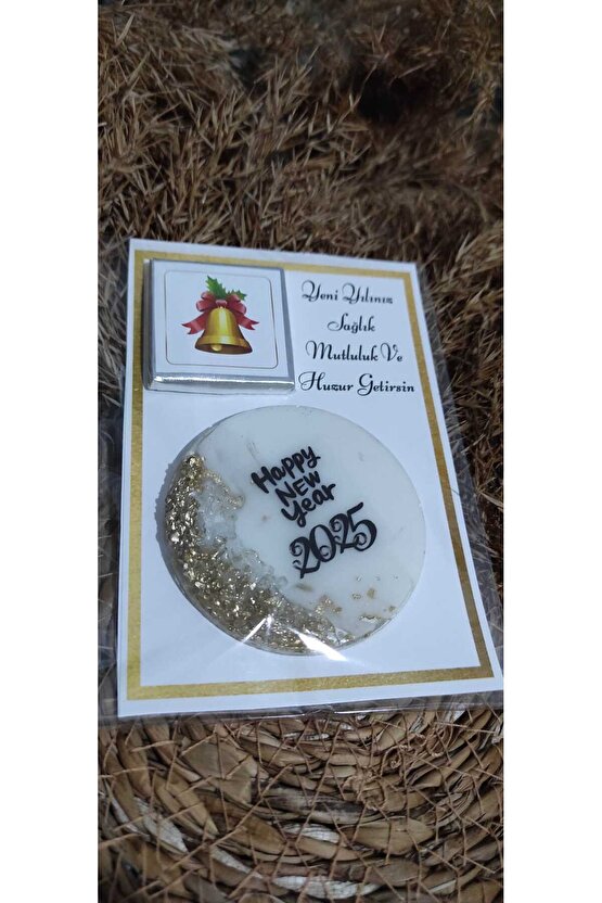 Yeni Yıl Hediyelik Magnet Ve Madlen Çikolatalı Özel Kart 4 Adet