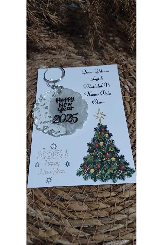 Yılbaşı Hediyelik-yeniyıl Hediyelik- Özel Baskılı Epoksi Anahtarlık 4 Adet Yılbaşı Özel
