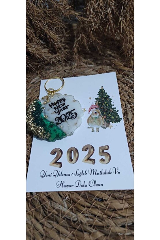 Yılbaşı Hediyelik-yeniyıl Hediyelik- Özel Baskılı Epoksi Anahtarlık 4 Adet Yılbaşı Özel