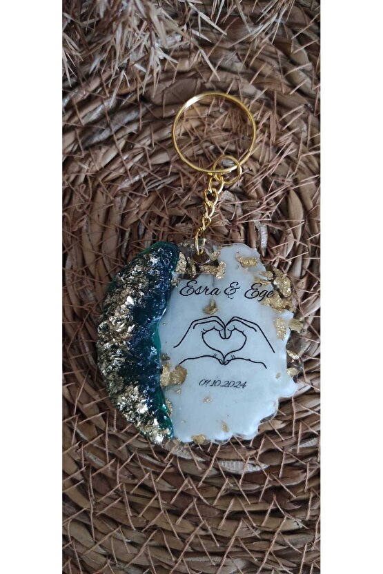 Epoksi Anahtarlık 15  Adet Söz Nişan Kına Nikah Özel Gün Hatıra Hediyelik