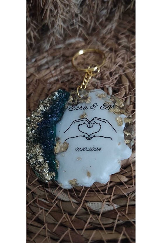 Epoksi Anahtarlık 15  Adet Söz Nişan Kına Nikah Özel Gün Hatıra Hediyelik