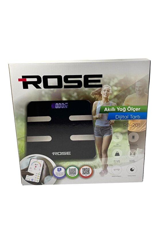 Dijital Baskül Tartı Akıllı Yağ Ölçer Bluetooth Telefon Uygulamalı RB-201