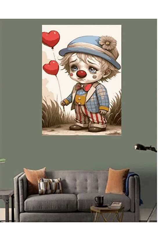 Sayılarla Boyama Kasnaklı Tablo Seti Fırça Boya Dahil 40x50 Küçükpalyaço