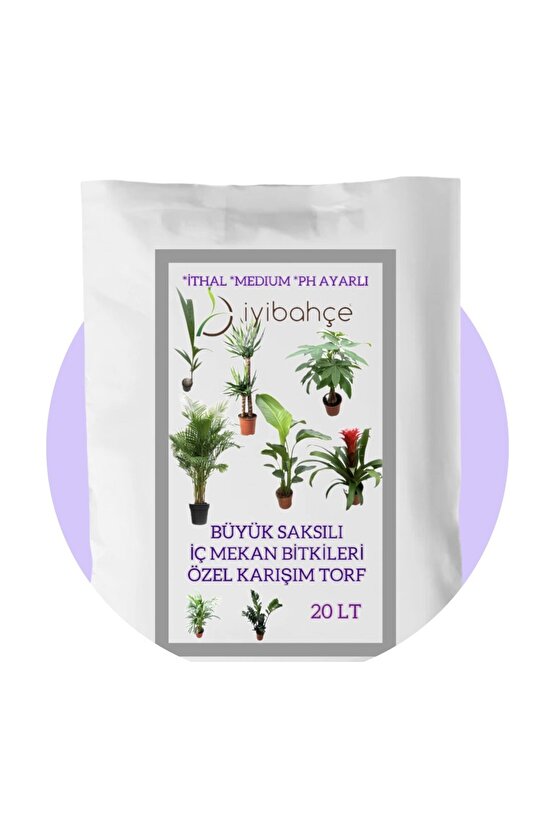 BÜYÜK SAKSILI İÇ MEKAN BİTKİLERİ ÖZEL KARIŞIM TORF 20 LT