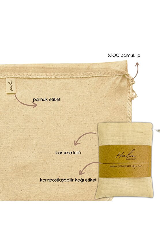 Çok Amaçlı Süzme Kesesi - Süt Bezi - Yoğurt - Peynir - Sebze - Süzme Torbası - (M BEDEN 25X30 CM)