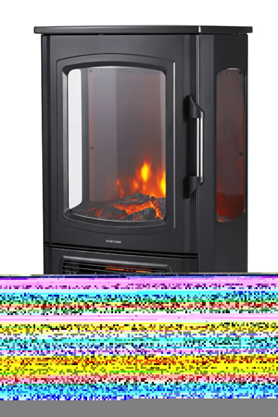 XLarge Elektrikli Şömine & Elektrikli Soba Fanlı Isıtıcı, LED Odun Efekti, Metal Kasa ND-183C