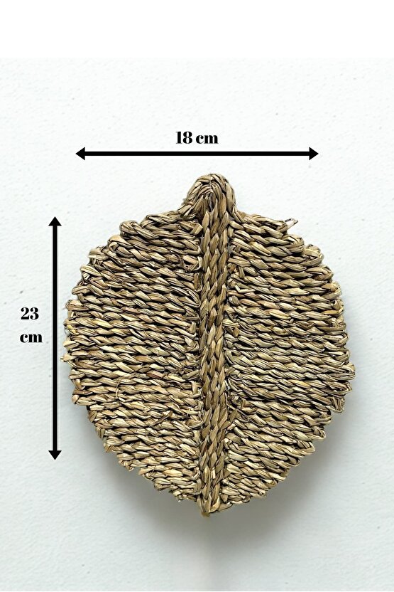 El Yapımı Saz Yaprağı Duvar Aksesuarı Bambu Dekorasyon Natürel Bohem Small