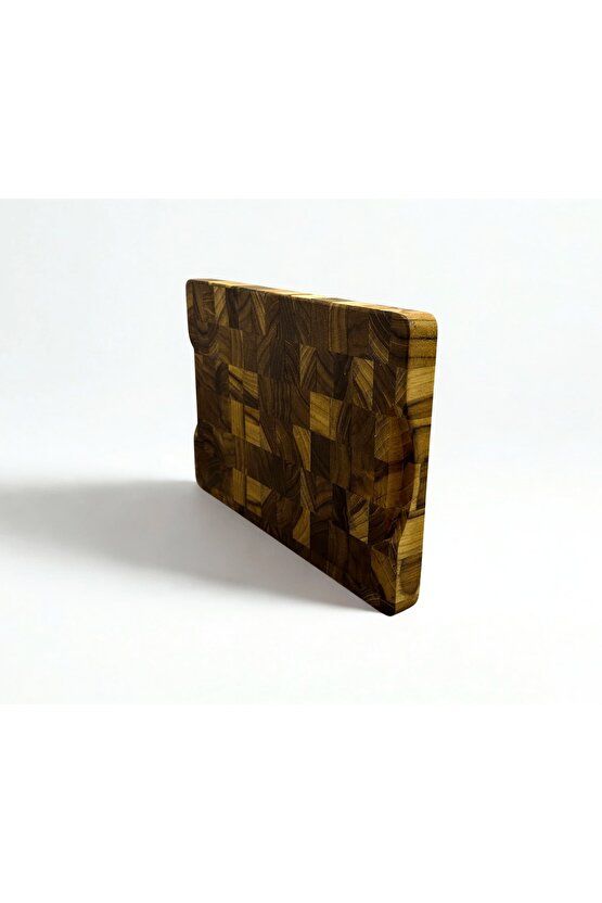 Tik Chef Kesme Tahtası Medium Boy ENDGRAIN 30×20×3 cm Masif Ahşap Doğrama tahtası Sunum Tahtası
