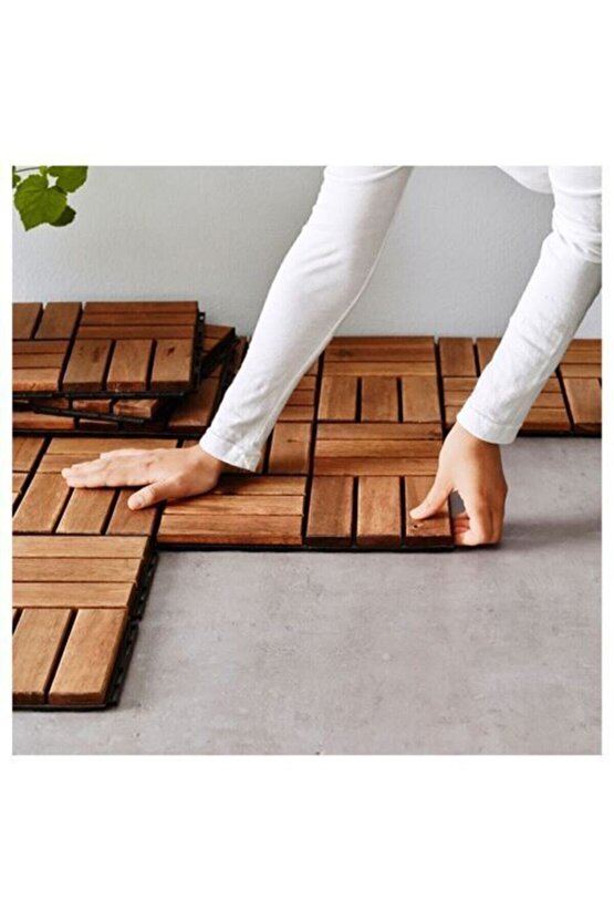 Parke Balkon Teras Yer Döşemesi ( 30 X 30 Cm ) Kahverengi 9 Adet (0.81 M2 )