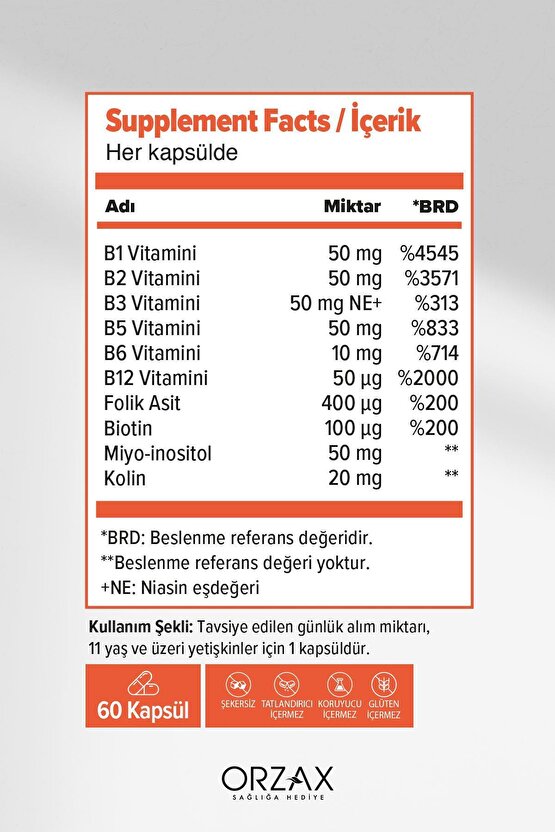 B Complex 60 Kapsül