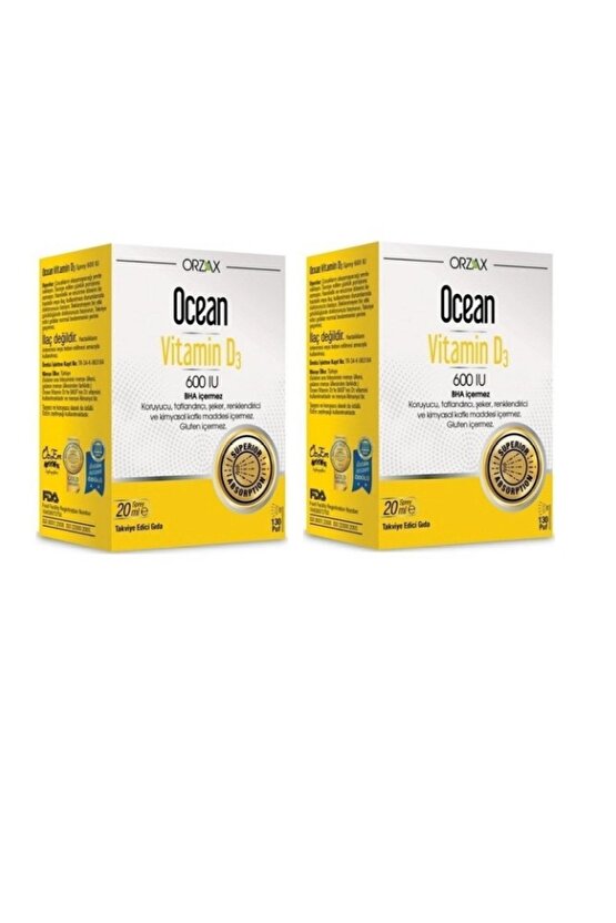 Vitamin D3 600 IU İçeren  Sprey 20 ml 2 Adet