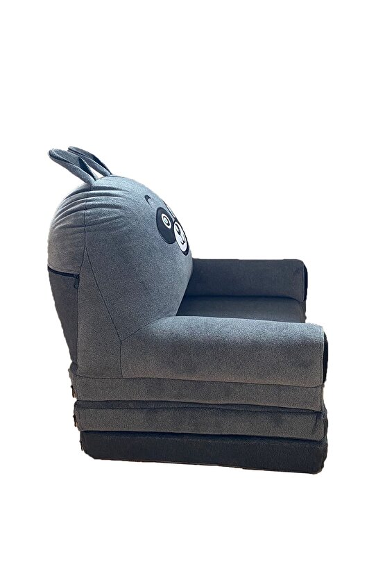 Katlanabilir Bebek-çocuk Koltuğu Sandalye Portatif Yatak Puf Hardal Panda