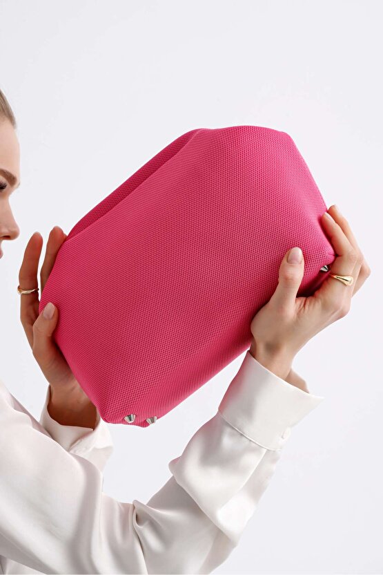 Heybes Kadın Pembe Clutch Portföy El Çantası