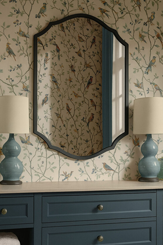 80x60 cm Çerçeveli Dekor Ayna  Banyo Aynası  Konsol Aynası