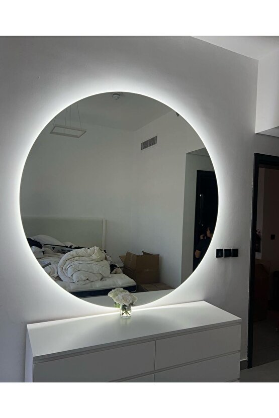 Pilli Kablosuz Yuvarlak Ledli Ayna