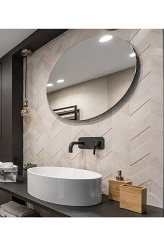 70x50 Cm Elips Ayna, Banyo Aynası, Makyaj Aynası