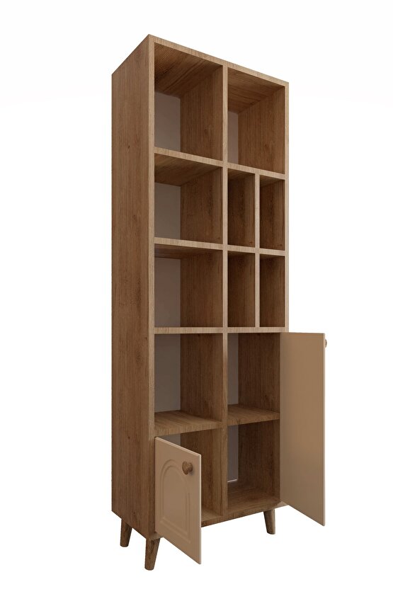 İda Bohem Kitaplık Safir Meşe-Vizon Bej