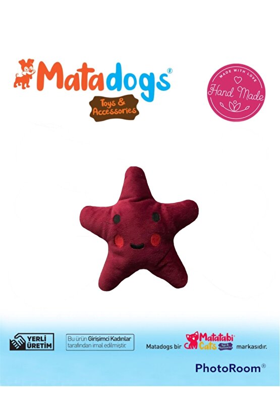 MATA DOGS Star 1 Sesli, Peluş Nakışlı Küçük Irk ve Yavru Köpek Oyuncağı 13 cm