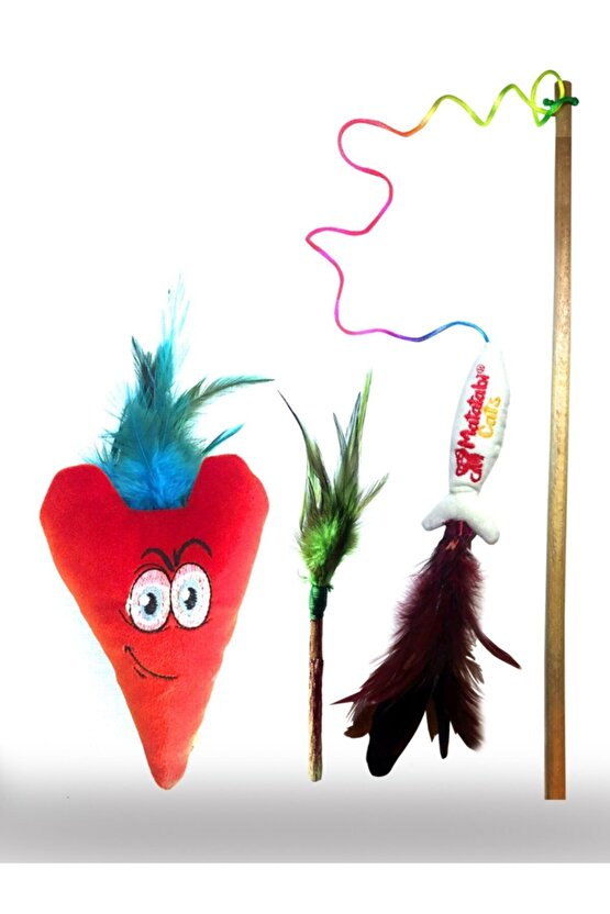 Funny Set Kedi Oltası, Kedi Çiğneme Çubuğu, Sesli Peluş Kedi Oyuncağı (kedi nanesi içermez)