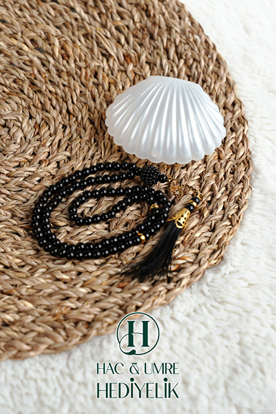 Tesbih Hediyelik | Özel Gün Davet Hediyesi | Deniz Kabuğu Kutulu 99lu İnci Tesbih Vav Süslü Püsküllü