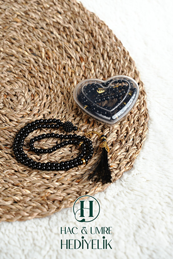 Hediyelik Tesbih | 99lu İnci Tesbih Vav İmameli Püsküllü Kalp Kutulu | Hac Umre Gün Davet Hediyesi