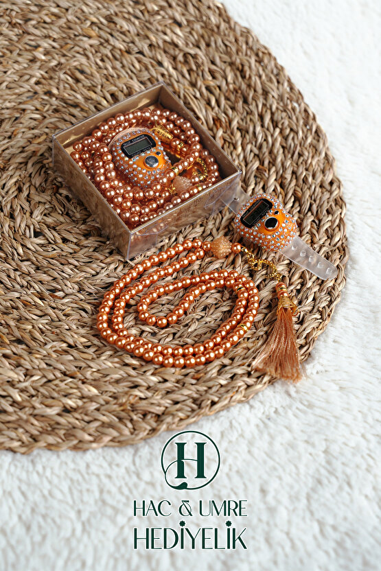 Taşlı Zikirmatik ve İnci Tesbih Seti | Mevlüd Hac Umre Davet Organizasyon Hediyesi | 10 Adet Set