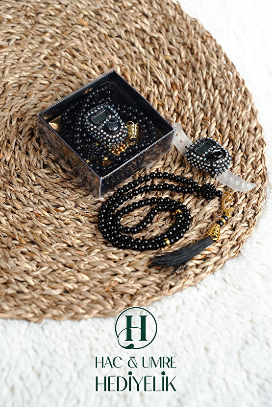 Taşlı Zikirmatik ve İnci Tesbih Seti | Mevlüd Hac Umre Davet Organizasyon Hediyesi | 10 Adet Set