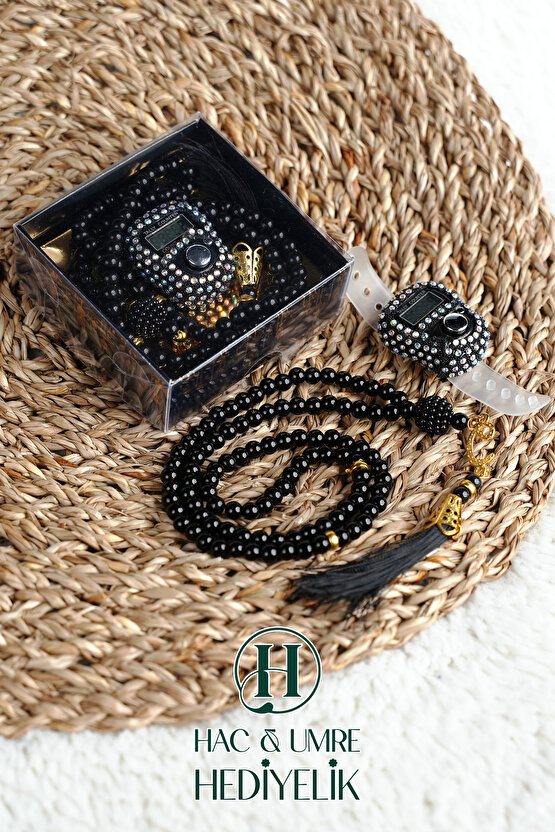 Taşlı Zikirmatik ve İnci Tesbih Seti | Mevlüd Hac Umre Davet Organizasyon Hediyesi | 10 Adet Set