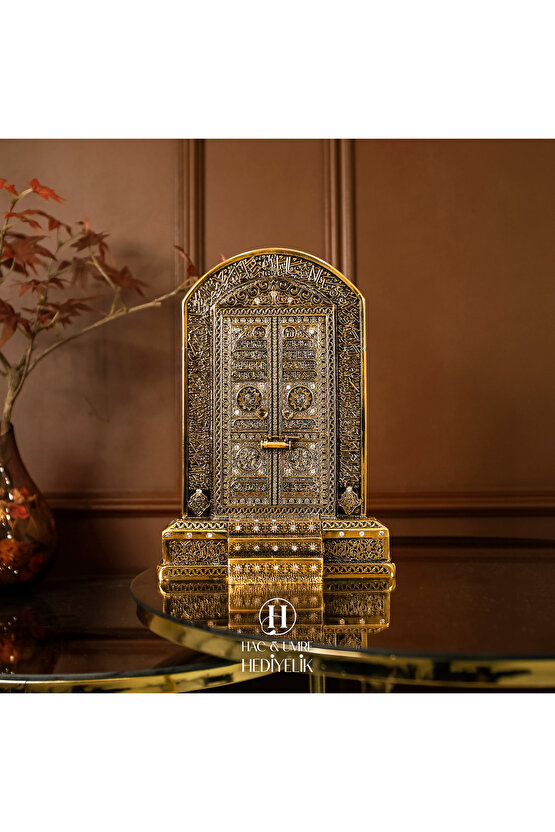 Dini Islami Manevi Hediye Lüks Islami Hediyelik Dekoratif Obje Model Kabe Kapısı Ayetel Kürsi Biblo