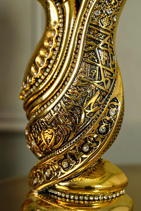 HEDİYELİK FİGÜR LÜKS AVANGARD FİGÜR KELİME-İ TEVHİD İŞLEMELİ ALLAH MUHAMMED DEKORATİF SÜS OBJE